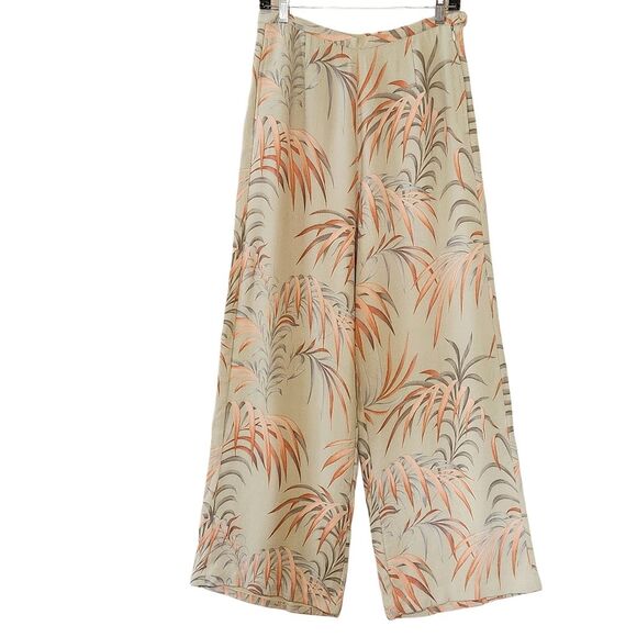 Tommy Bahama Pants - Tommy Bahama Silk Palazzo Pant Women's 8 Wide Leg Green Tropical Leaf Print